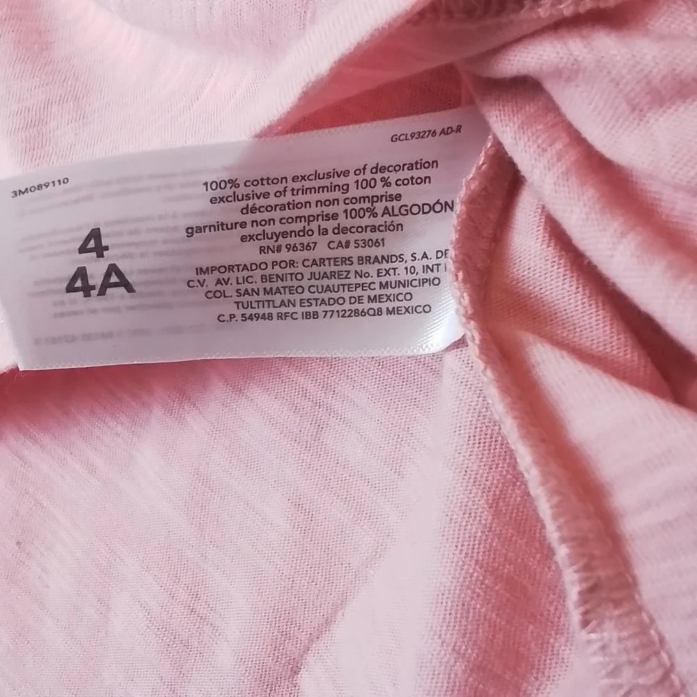 OshKosh Cotton Hoodie Tee Girl's Size 4 Pink w/ Bee Theme‎